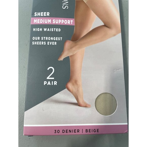 Silk Impressions Pantyhose Size Large Sheer Medium Support 2 Pair 30 Denier NEW - Picture 5 of 6